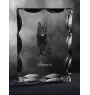 Schipperke, Little Black Devil, Little Captain - crystal with a picture of a dog, glass statuette with a picture, unique frame with a picture from Art-Dog brand