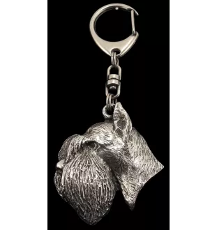 Schnauzer - Versilberter Schlüsselanhänger mit Hund, Handtaschen-Dekoration, Rucksack-Anhänger der Marke Art-Dog