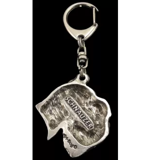 Schnauzer - Silver-plated key ring with dog, handbag decoration, backpack pendant by Art-Dog brand