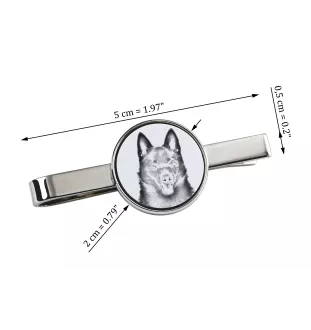 Schipperke, Little Black Devil, Little Captain - tie clip with a dog, personalized tie clip, a unique gift for a man from the Art-Dog brand