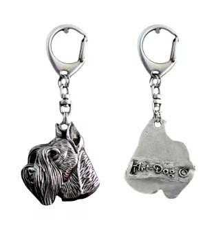Schnauzer I - Porte-clés argenté avec chien, décoration de sac à main, pendentif de sac à dos par la marque Art-Dog