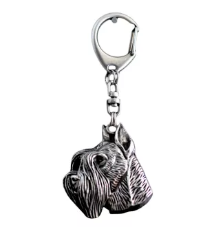 Schnauzer I - Silver-plated key ring with dog, handbag decoration, backpack pendant by Art-Dog brand