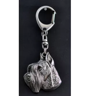 Schnauzer I - Porte-clés argenté avec chien, décoration de sac à main, pendentif de sac à dos par la marque Art-Dog