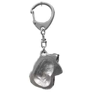 Schnauzer IV - Porte-clés argenté avec chien, décoration de sac à main, pendentif de sac à dos par la marque Art-Dog