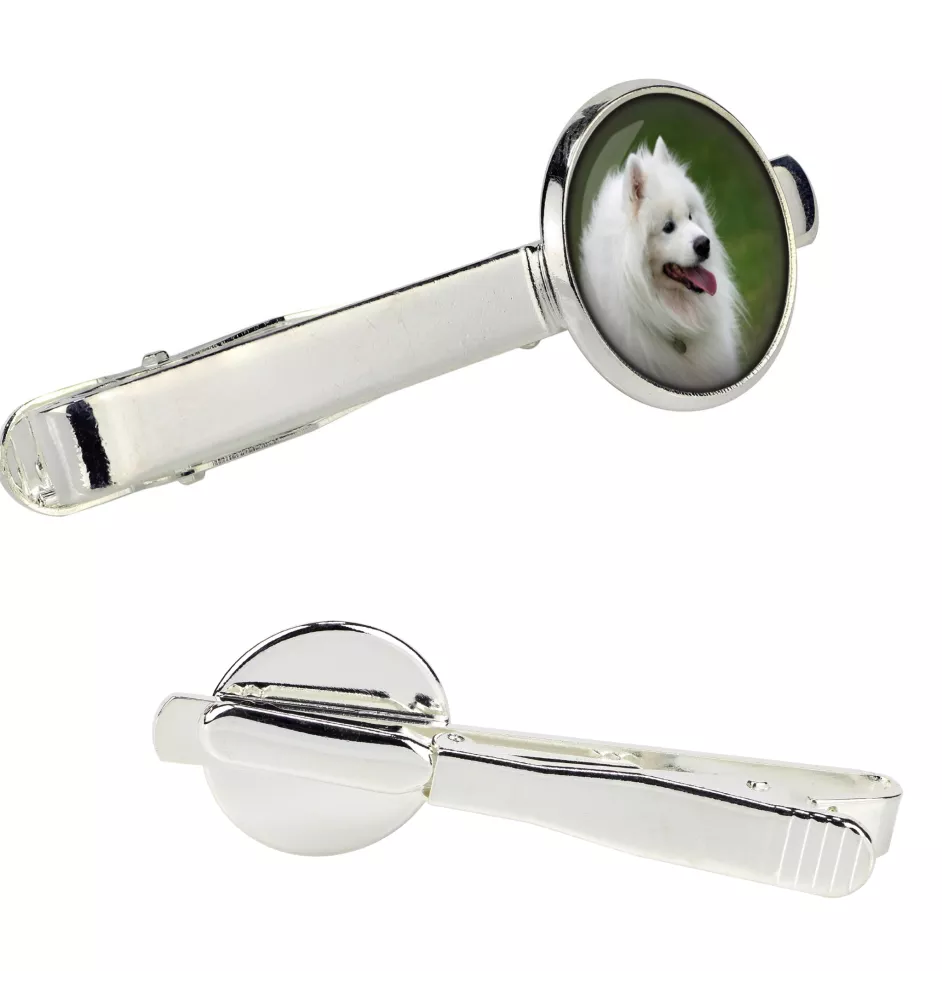 Samoyède - pince à cravate dans une boîte, cravate élégante, bijoux personnalisés de la marque Art-Dog