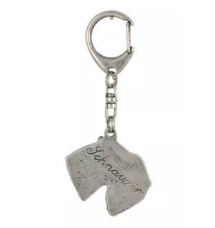 Schnauzer III - Silver-plated key ring with dog, handbag decoration, backpack pendant by Art-Dog brand