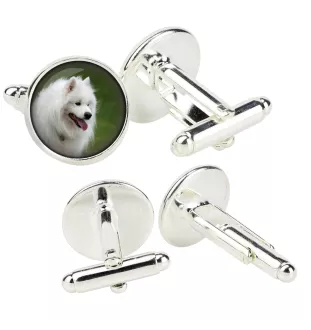 Samojede, Samoyed, Samojedenhund, Samojedenspitz - Manschettenknöpfe in einer Schachtel, handgefertigter Schmuck, Produkt der Marke Art-Dog