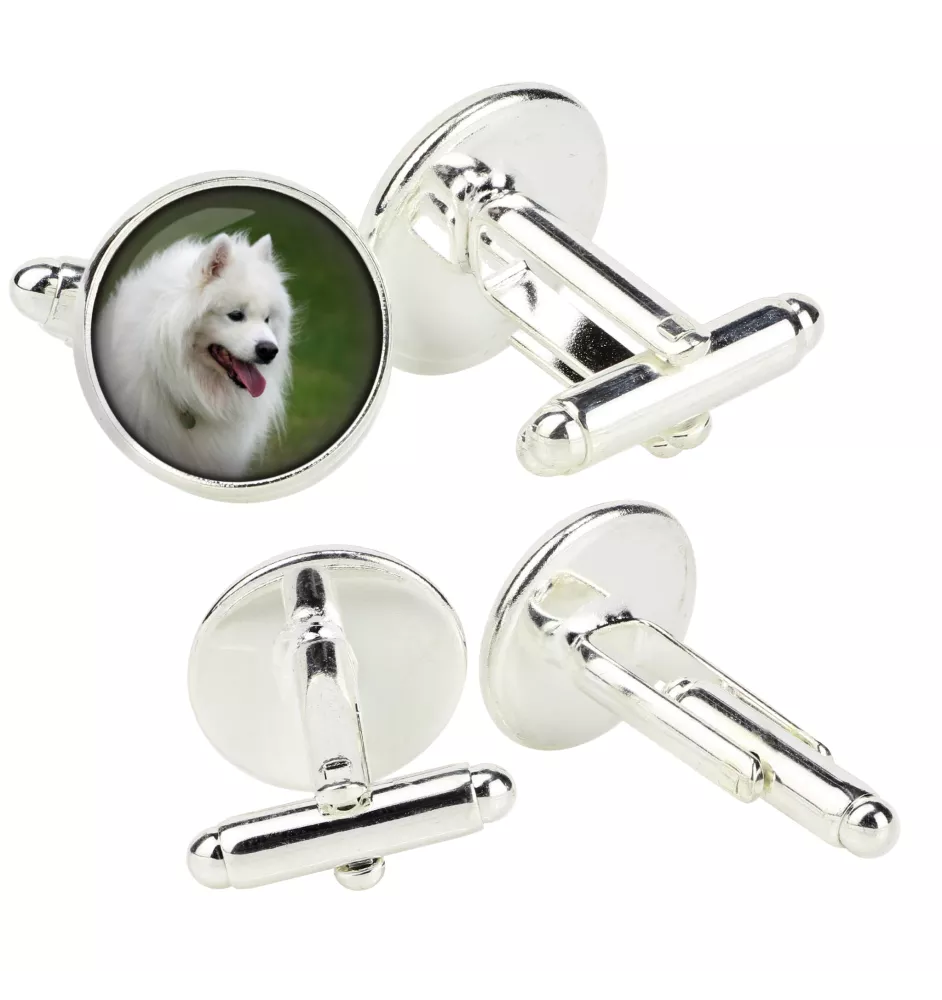 Samoyède - Boutons de manchette dans une boîte, bijoux faits à la main, produit de la marque Art-Dog
