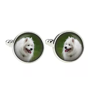 Samojede, Samoyed, Samojedenhund, Samojedenspitz - Manschettenknöpfe in einer Schachtel, handgefertigter Schmuck, Produkt der Marke Art-Dog