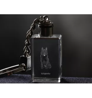 Schipperke - Schlüsselanhänger aus Kristall mit Hundefoto, beleuchteter Schlüsselanhänger, einzigartiges Geschenk der Marke Art-Dog