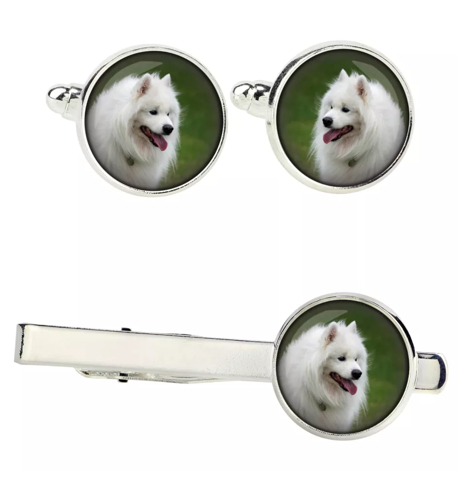 Samoyède - Boutons de manchette et cravate avec votre photo, accessoire de costume, bijoux pour hommes de la marque Art-Dog.