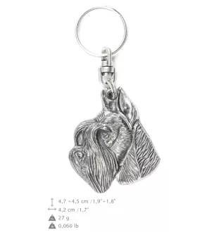 Schnauzer I - Silver-plated dog pendant, handbag decoration, backpack pendant by Art-Dog brand