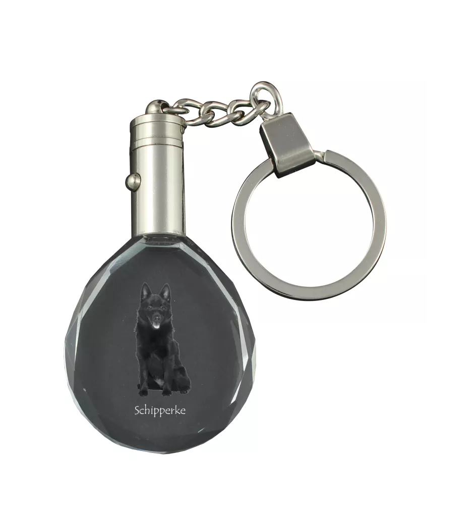 Schipperke, Little Black Devil, Little Captain - pendant with a photo of a dog, crystal key ring in a gift box, a unique gift by Art-Dog