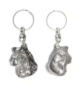 Schnauzer IV - Pendentif chien argenté, décoration de sac à main, pendentif sac à dos par la marque Art-Dog