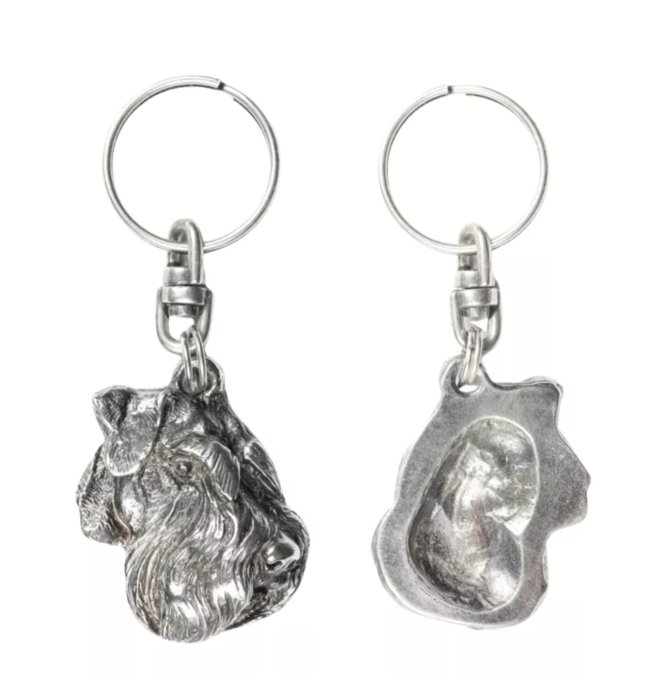 Schnauzer IV - Pendentif chien argenté, décoration de sac à main, pendentif sac à dos par la marque Art-Dog