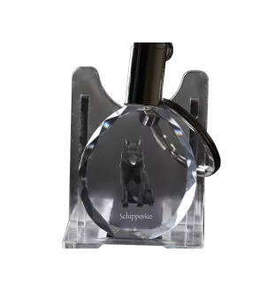Schipperke, Little Black Devil, Little Captain - pendant with a photo of a dog, crystal key ring in a gift box, a unique gift by Art-Dog