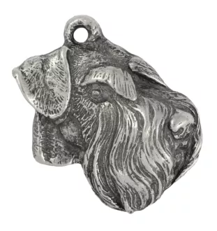 Schnauzer IV - Silver-plated dog pendant, handbag decoration, backpack pendant by Art-Dog brand