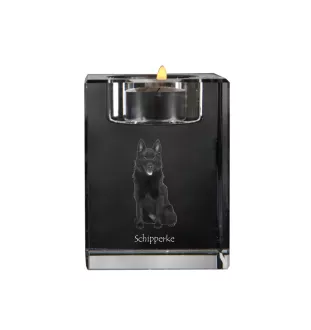 Schipperke świecznik kryształowy z psem Art-Dog
