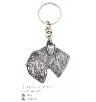 Schnauzer III - Silver-plated dog pendant, handbag decoration, backpack pendant by Art-Dog brand