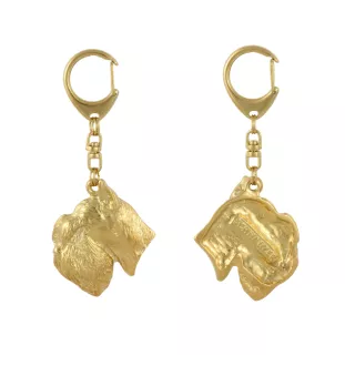 Schnauzer - Gilded key ring with dog, handbag decoration, luxury accessory by Art-Dog brand