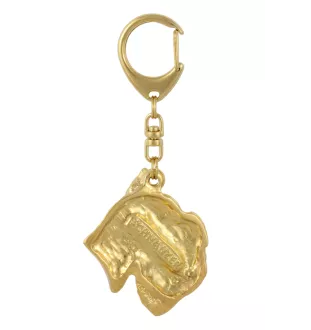 Schnauzer - Vergoldeter Schlüsselanhänger mit Hund, Handtaschenschmuck, Luxus-Accessoire der Marke Art-Dog