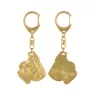 Schnauzer I - Gilded key ring with dog, handbag decoration, luxury accessory by Art-Dog brand
