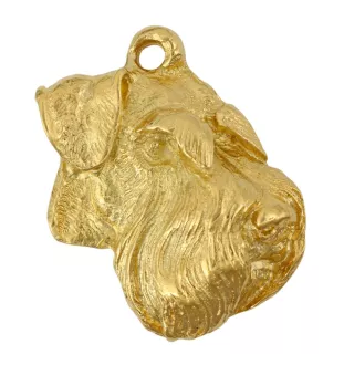 Schnauzer IV - Vergoldeter Schlüsselanhänger mit Hund, Handtaschenschmuck, Luxus-Accessoire der Marke Art-Dog