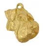 Schnauzer IV - Vergoldeter Schlüsselanhänger mit Hund, Handtaschenschmuck, Luxus-Accessoire der Marke Art-Dog