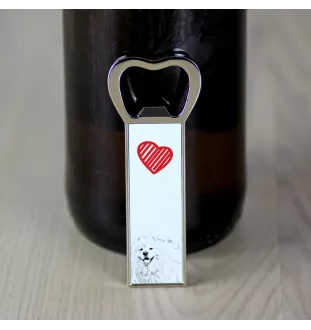 Samoyed, Bjelkier, Samoiedskaya Sobaka - bottle opener with a dog, personalized fridge opener, unique gift for a man by Art-Dog brand