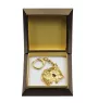 Schnauzer - Gilded key ring with dog in gift box, handbag decoration, luxury accessory by Art-Dog brand