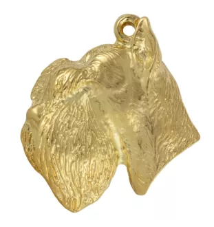 Schnauzer - Gilded key ring with dog in gift box, handbag decoration, luxury accessory by Art-Dog brand