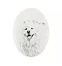 Samoyède - une plaque commémorative avec une photo de chien, une plaque funéraire avec une impression, une plaque ovale personnalisée de la marque Art-Dog