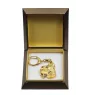 Schnauzer I - Gilded key ring with dog in gift box, handbag decoration, luxury accessory by Art-Dog brand