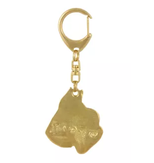 Schnauzer I - Gilded key ring with dog in gift box, handbag decoration, luxury accessory by Art-Dog brand