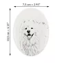 Samoyède - une plaque commémorative avec une photo de chien, une plaque funéraire avec une impression, une plaque ovale personnalisée de la marque Art-Dog
