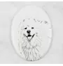 Samoyède - une plaque commémorative avec une photo de chien, une plaque funéraire avec une impression, une plaque ovale personnalisée de la marque Art-Dog