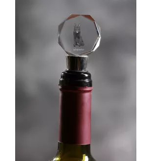 Schipperke, Little Black Devil, Little Captain - Bottle stopper, crystal wine stopper with photo, personalised gift for bartender by Art-Dog brand