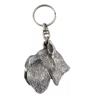 Schnauzer - Silver-plated pendant with a dog in a decorative box, handbag decoration, backpack pendant by Art-Dog brand