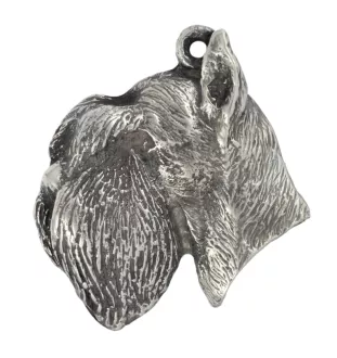 Schnauzer - Silver-plated pendant with a dog in a decorative box, handbag decoration, backpack pendant by Art-Dog brand