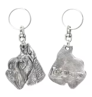 Schnauzer I - Pendentif argenté avec un chien dans une boîte décorative, décoration de sac à main, pendentif de sac à dos par la marque Art-Dog