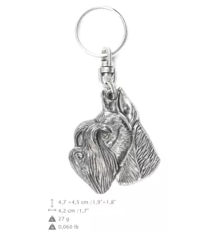 Schnauzer I - Pendentif argenté avec un chien dans une boîte décorative, décoration de sac à main, pendentif de sac à dos par la marque Art-Dog