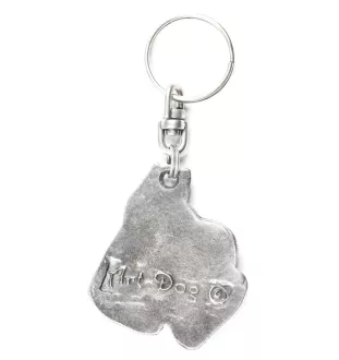Schnauzer I - Pendentif argenté avec un chien dans une boîte décorative, décoration de sac à main, pendentif de sac à dos par la marque Art-Dog