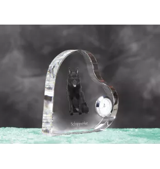 Schipperke zegar w kształcie serca z psem Art-Dog