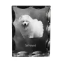 Samoyed, Bjelkier, Samoiedskaya Sobaka - crystal with a picture of a dog, glass statuette with a picture, unique frame with a picture from Art-Dog brand