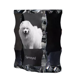 Samoyède - cristal avec photo de chien, statuette en verre avec photo, cadre exceptionnel avec photo de la marque Art-Dog
