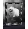 Samojede, Samoyed, Samojedenhund, Samojedenspitz - Kristall mit einem Hundebild, Glasstatuette mit einem Bild, einzigartiger Bilderrahmen der Marke Art-Dog