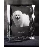Samojede, Samoyed, Samojedenhund, Samojedenspitz - Kristall mit einem Hundebild, Glasstatuette mit einem Bild, einzigartiger Bilderrahmen der Marke Art-Dog