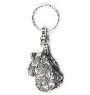 Schnauzer IV - Silver-plated pendant with a dog in a decorative box, handbag decoration, backpack pendant by Art-Dog brand