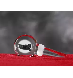 Schipperke - Bouchon de bouteille en cristal, bouchon de vin unique avec photo, cadeau personnalisé pour sommelier par la marque Art-Dog