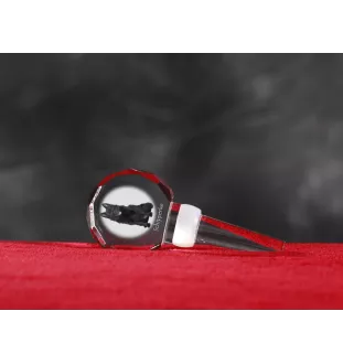 Schipperke, Little Black Devil, Little Captain - Crystal bottle stopper, unique wine stopper with photo, personalised gift for sommelier by Art-Dog brand